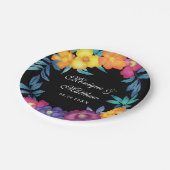 Mexicaanse Waterverf Florals Wedding Papieren Bordje (Gekanteld)