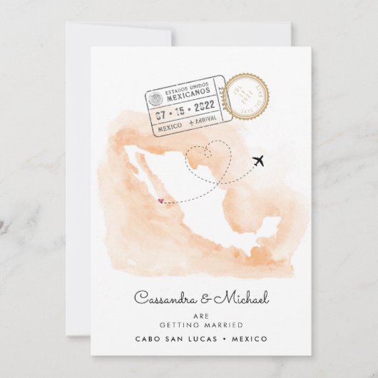 Mexicaanse Waterverf Map | Cabo | Bestemmingswedde (Voorkant)