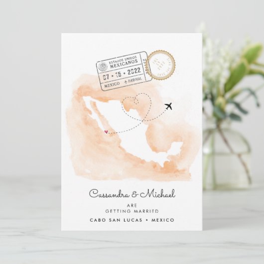 Mexicaanse Waterverf Map | Cabo | Bestemmingswedde (Staand voorkant)