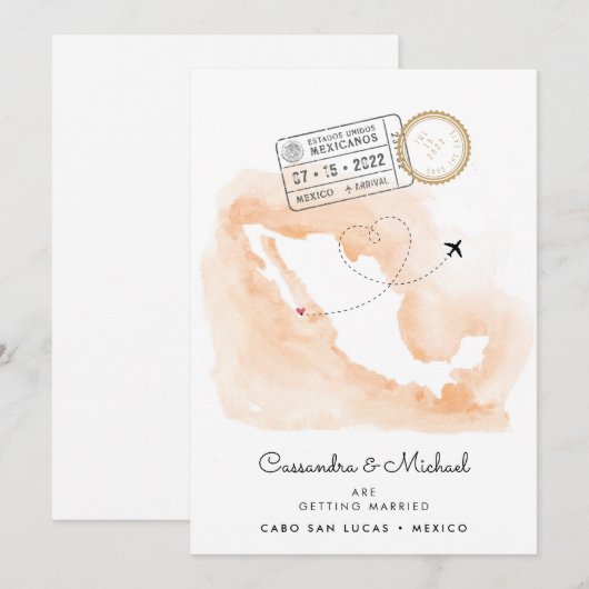 Mexicaanse Waterverf Map | Cabo | Bestemmingswedde (Voorkant / Achterkant)