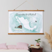 Mexicaanse Waterverf Map | Cabo | Bestemmingswedde Hangend Wandkleed (Slaapkamer)