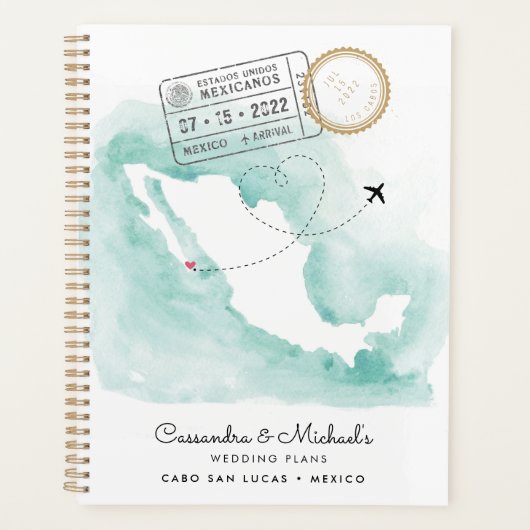 Mexicaanse Waterverf Map | Cabo | Bestemmingswedde Planner (Voorkant)