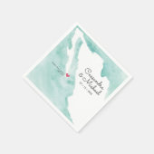 Mexicaanse Waterverf Map | Cabo | Bestemmingswedde Servet (Hoek)