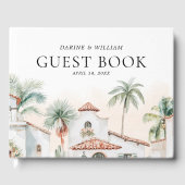Mexicaanse Waterverf Palm Tree Destination Wedding Gastenboek (Voorkant)