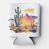 Mexicaanse waterverf woestijn zonsondergang blikjeskoeler (Voorkant)