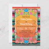 Mexicaanse Wedding Rug en Faux Gold-uitnodiging Kaart (Voorkant)