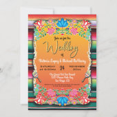 Mexicaanse Wedding Rug en Floral-uitnodiging Kaart (Voorkant)