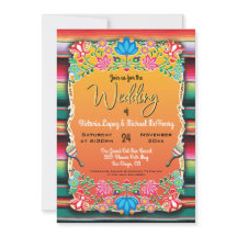 Mexicaanse Wedding Rug en Floral-uitnodiging