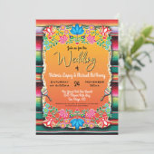 Mexicaanse Wedding Rug en Floral-uitnodiging Kaart (Staand voorkant)