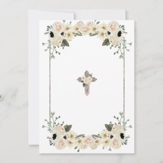 Mexicaanse White Silver Charro Boy Bautizo Invitac Kaart (Achterkant)