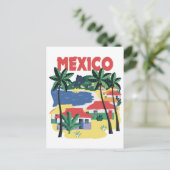 Mexicaanse wijnoogstreis met strandscène briefkaart (Staand voorkant)