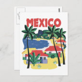 Mexicaanse wijnoogstreis met strandscène briefkaart (Voorkant / Achterkant)