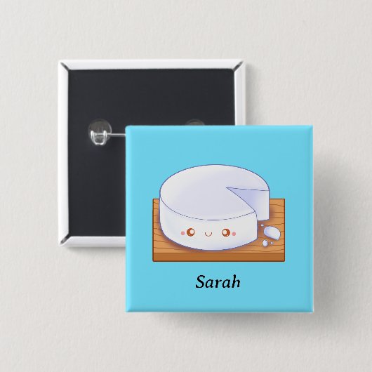 Mexicaanse witte kaas Queso Fresco Vierkante Button 5,1 Cm (Voorkant /achterkant)