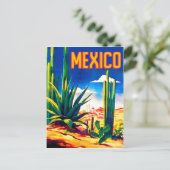 Mexicaanse woestijn, klassiek, oud reizen briefkaart (Staand voorkant)