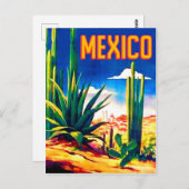 Mexicaanse woestijn, klassiek, oud reizen briefkaart (Voorkant / Achterkant)