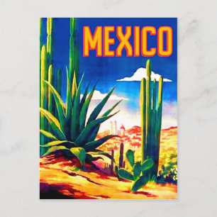 Mexicaanse woestijn, klassiek, vintage reis briefkaart