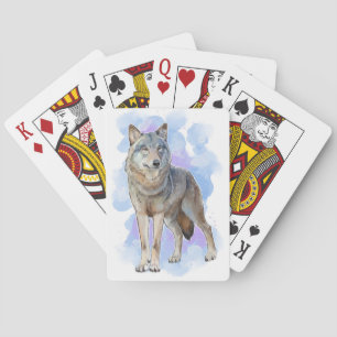Mexicaanse wolf speelt kaarten