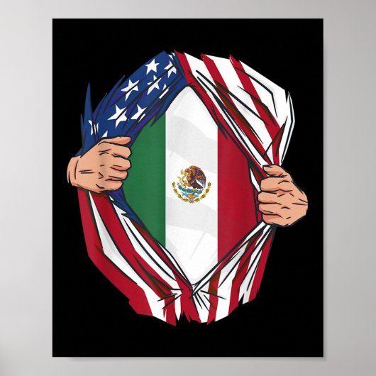 Mexicaanse wortels groeien VS Amerika Mexico Hart Poster (Voorkant)