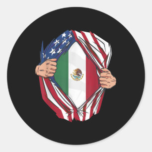 Mexicaanse wortels groeien VS Amerika Mexico Hart  Ronde Sticker
