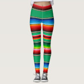 Mexicaanse Zarape Serape Streep Leggings (Voorkant)