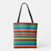 Mexicaanse Zarape Serape Streep Tote Tas (Achterkant)