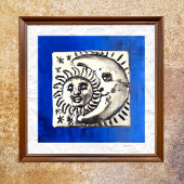  Mexicaanse Zilver Sun & Moon On Blue Poster