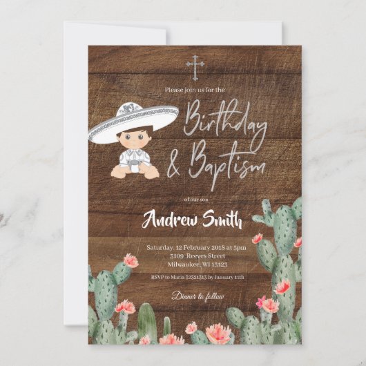 Mexicaanse Zilveren Charro Verjaardag en Doopsel J Kaart (Voorkant)