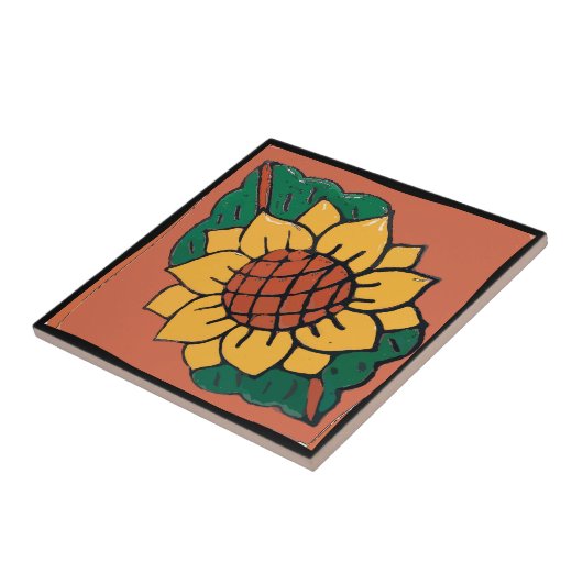 Mexicaanse zonnebloem Tile Tegeltje (Zijkant)