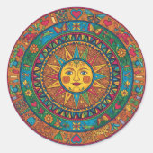 Mexicaanse zonnemagneet ronde sticker (Voorkant)