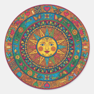 Mexicaanse zonnemagneet ronde sticker