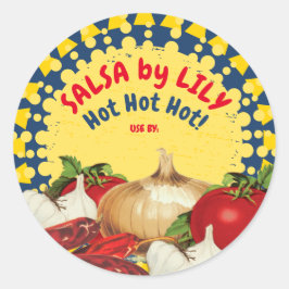Mexicaanse zuidwestelijke voedselsalsa inblikken l ronde sticker