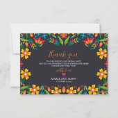 Mexicaanse zwarte bloem kleurrijke botanische brui bedankkaart (Voorkant)