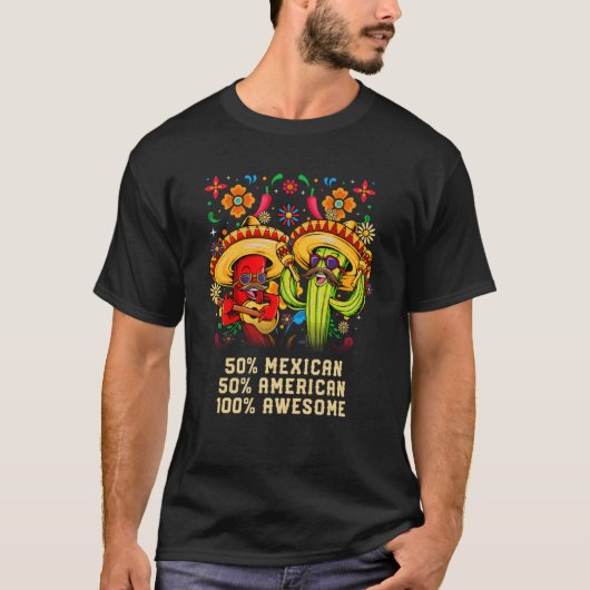 Mexican American Awesome Patriotic Mexico Patrioti T-shirt (Voorkant)