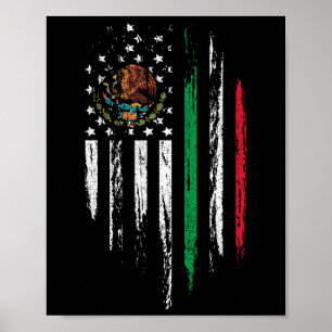 Mexican American Flag Combo Mexico Verenigde State Poster