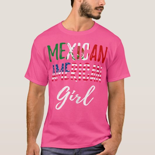 Mexican American Girl Pride Mexicaans-Amerikaanse  T-shirt (Voorkant)