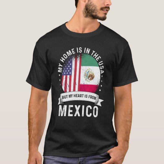 Mexican American Patriot Grown Proud Home USA Flag T-shirt (Voorkant)