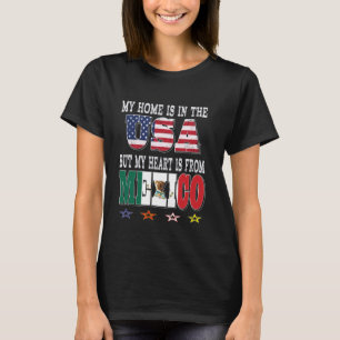 Mexican American Patriot Heart komt uit Mexico, Ve T-shirt