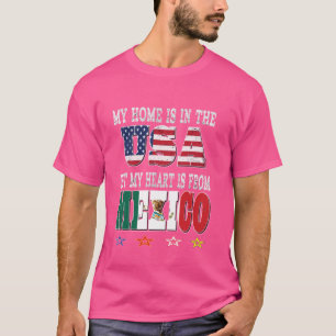 Mexican American Patriot Heart komt uit Mexico, Ve T-shirt