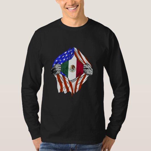 Mexican American USA Flag Mexico Mexican Pride Mex T-shirt (Voorkant)