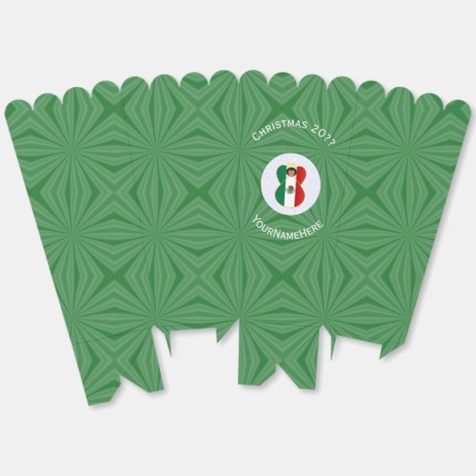 Mexican Angel Christmas Flag Personalized Popcorn Bedankdoosjes (Ongevouwen)