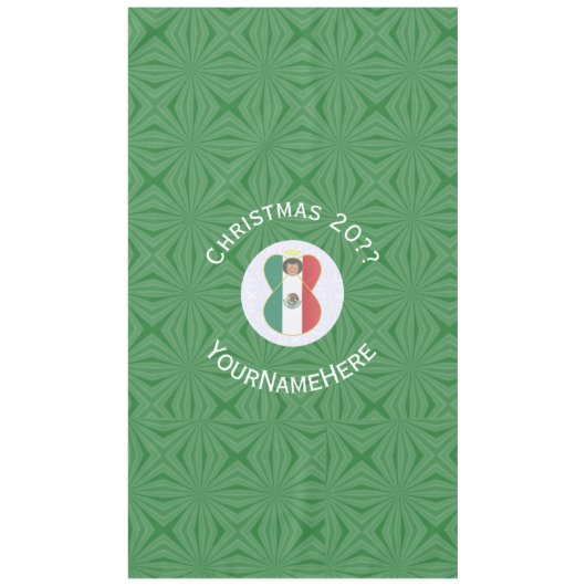 Mexican Angel Christmas Flag Personalized Text Tafelkleed (Voorkant)