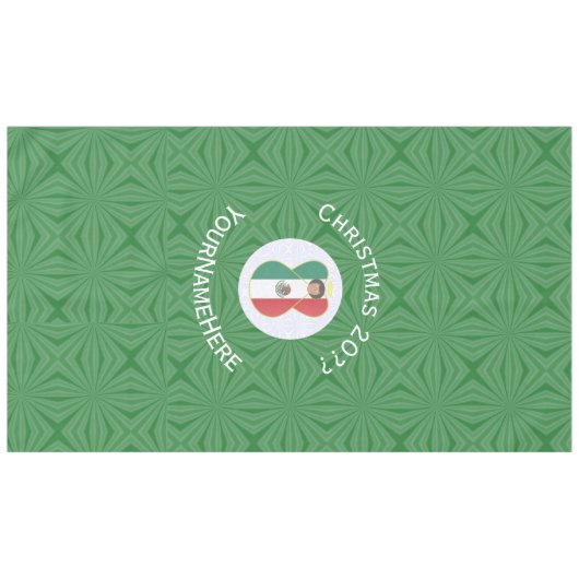 Mexican Angel Christmas Flag Personalized Text Tafelkleed (Voorkant (Horizontaal))