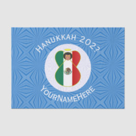 Mexican Angel Hanukkah Flag Personalized Gift Tissuepapier