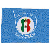 Mexican Angel Hanukkah Flag Personalized  Groot Cadeauzakje (Achterkant)