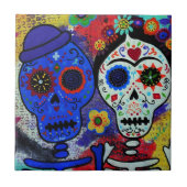 MEXICAN ARTIST LOVERS DIA DE LOS MUERTOS TEGELTJE (Voorkant)