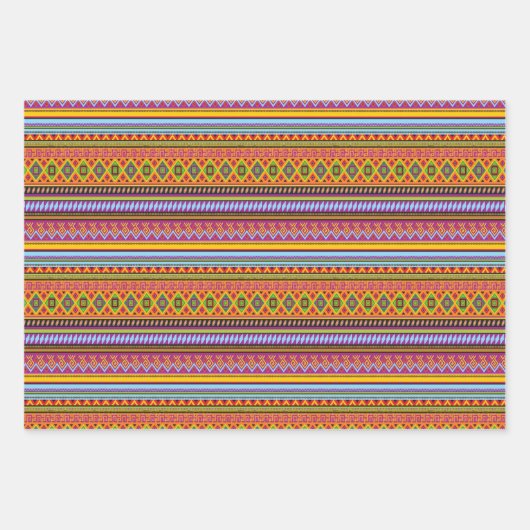 Mexican Aztec Boho Geometric Inpakpapier Vel (Voorkant 2)