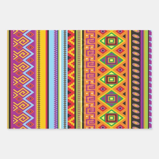 Mexican Aztec Boho Geometric Inpakpapier Vel (Voorkant)