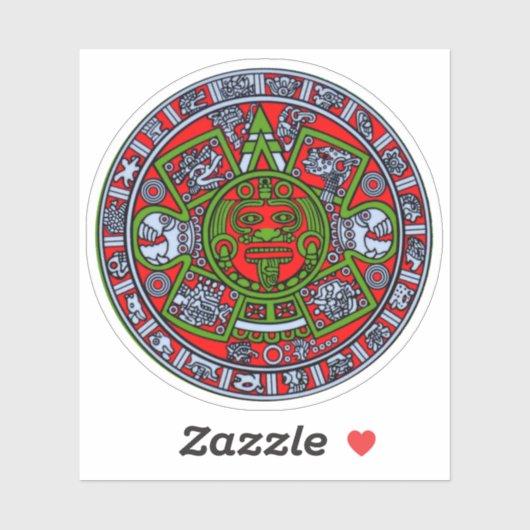 Mexican Aztec Calendar Sun Stone Hispanic Chicano Sticker (Vel)