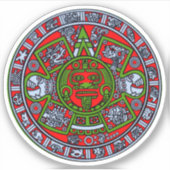 Mexican Aztec Calendar Sun Stone Hispanic Chicano Sticker (Voorkant)