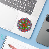 Mexican Aztec Calendar Sun Stone Hispanic Chicano Sticker (Laptop met iPhone)